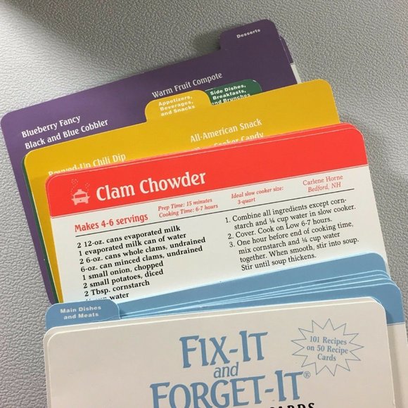 Fix It and Forget It Recipe Cards Slow Cooker Crock Pot - Picture 7 of 8